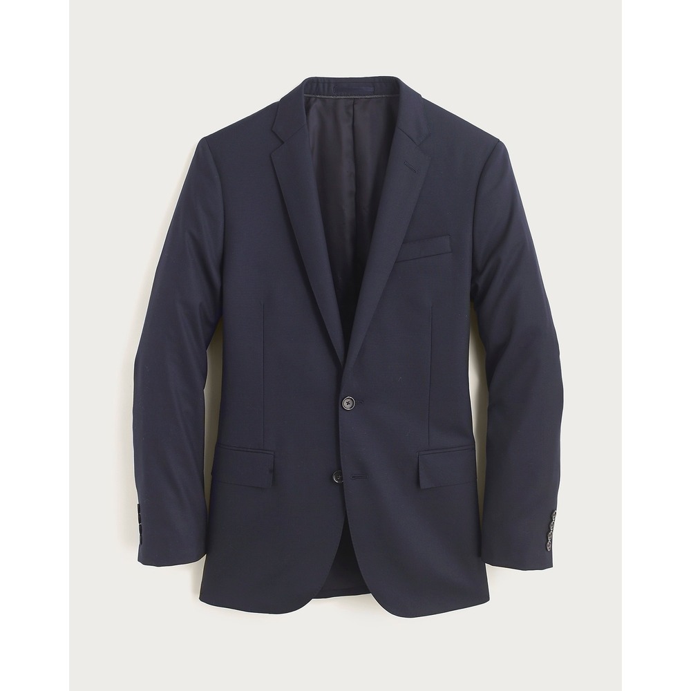 J Crew Loro Piana Ludlow Slim Fit 100% Wool Navy Blue Suit Jacket Blazer